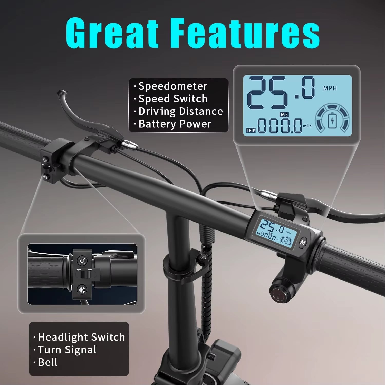 Folding Electric Scooter with Trunk, 500W Motor (Peak 650W), 48V15AH, 20MPH, 30 Mile Long Range, Suitable for Commuting Travel