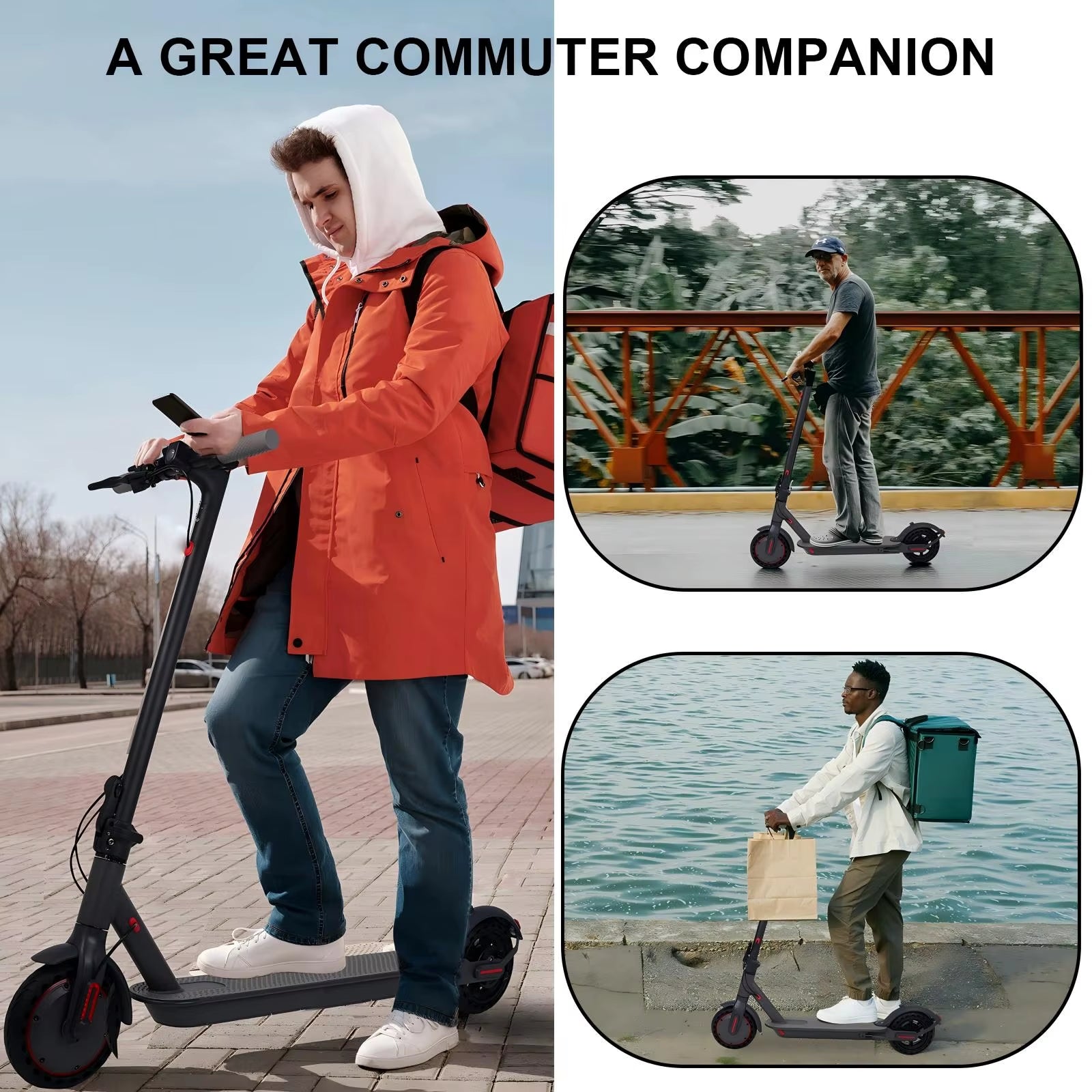 Electric Scooter 350W 10.5Ah 36V Waterproof and Shock-Absorbing Foldable APP Lock Function E-SCOOTER Local Shipping