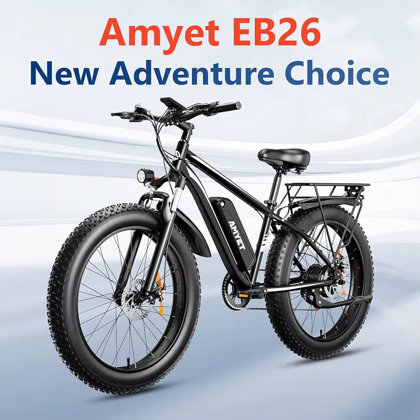 EB26 Electric Bike for Adults 1000W Electric Bicycle 48V 15AH E Bike 26" Fat Tire Mountain 31Mph Dual Shock Absorber Ebike