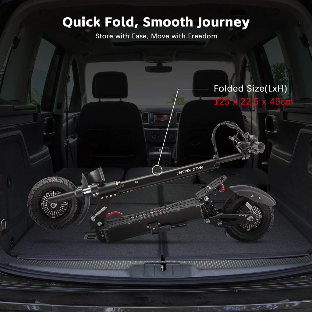 HALO KNIGHT T104 Adult Electric Scooter 2400W Dual Motor 52V Foldable Kick Escooter