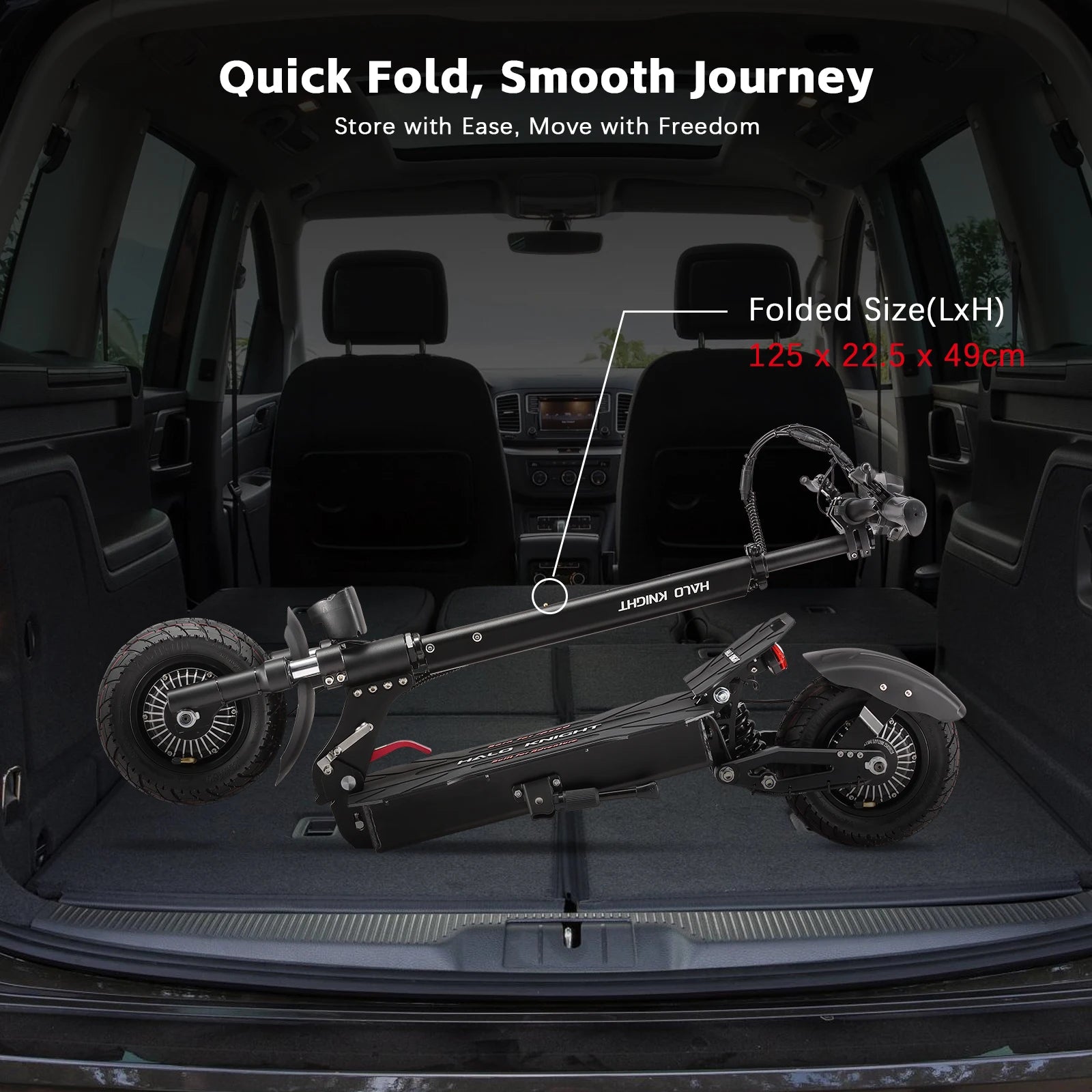 HALO KNIGHT T104 Adult Electric Scooter 2400W Dual Motor 52V Foldable Kick Escooter