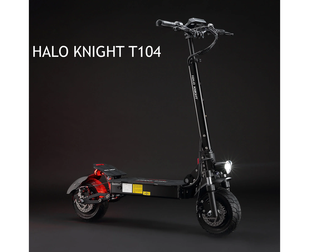HALO KNIGHT T104 Adult Electric Scooter 2400W Dual Motor 52V Foldable Kick Escooter