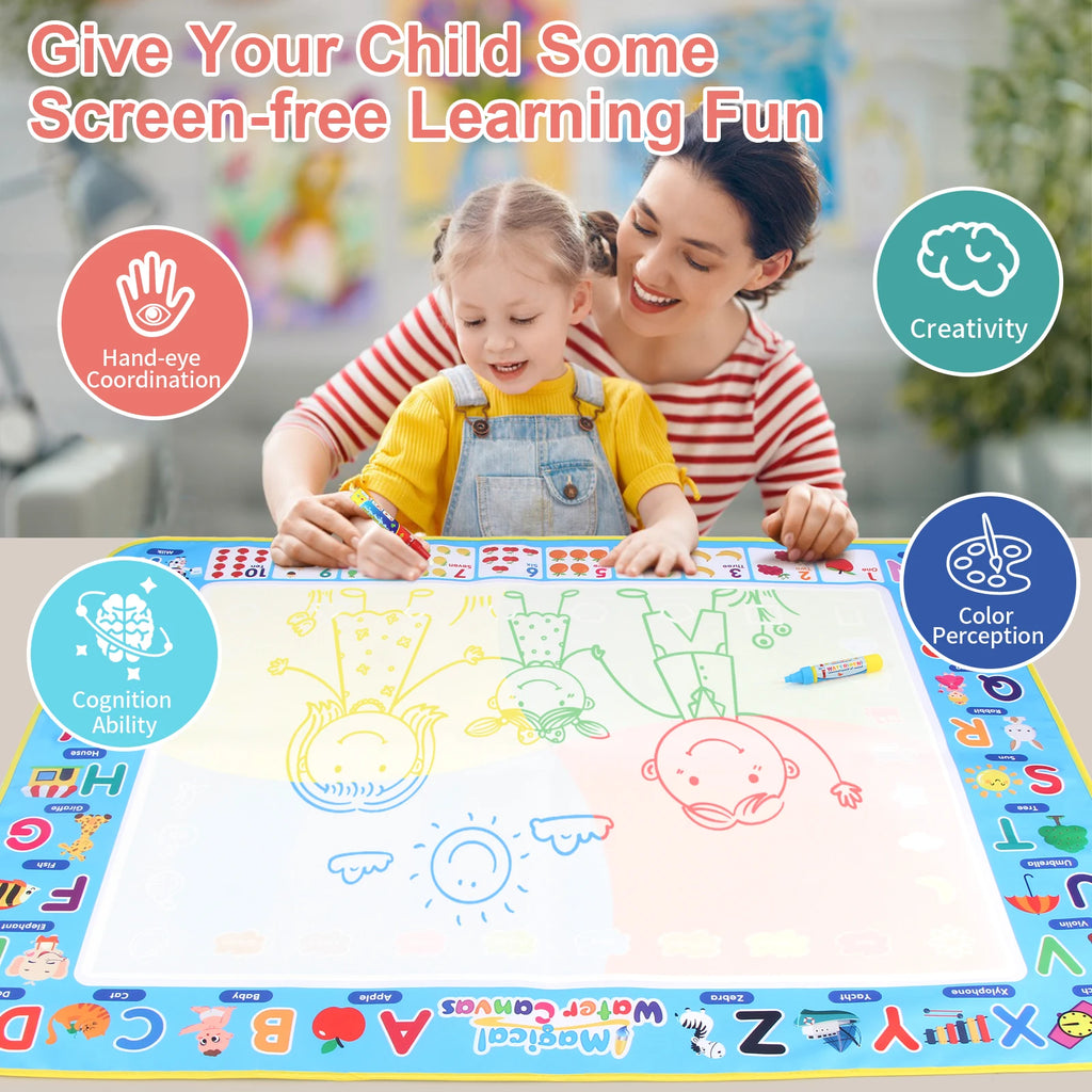 Coolplay Water Doodle Coloring Drawing Mat with Reusable Magic Pens