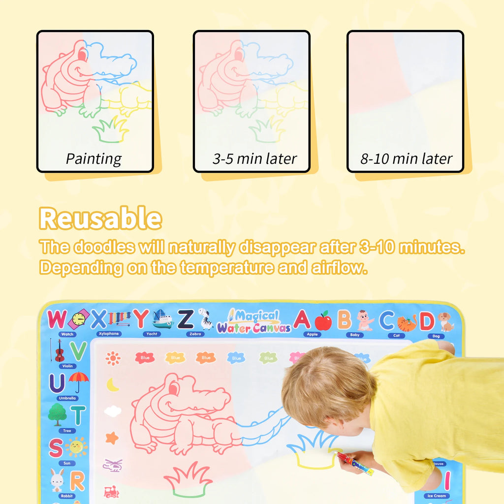 Coolplay Water Doodle Coloring Drawing Mat with Reusable Magic Pens