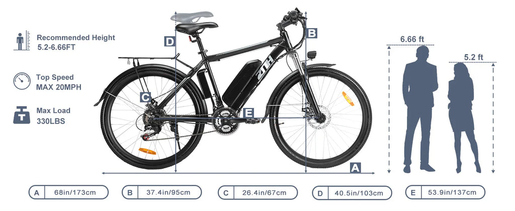 【1 Year Warranty】ZNH 1000W Electric Bike for Adults, 26 inch Electric Mountain Bike with 48V Battery,50Miles 20MPH Ebike,UL 2849