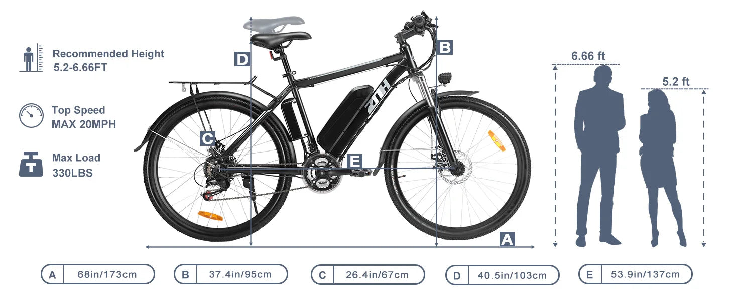 【1 Year Warranty】ZNH 1000W Electric Bike for Adults, 26 inch Electric Mountain Bike with 48V Battery,50Miles 20MPH Ebike,UL 2849