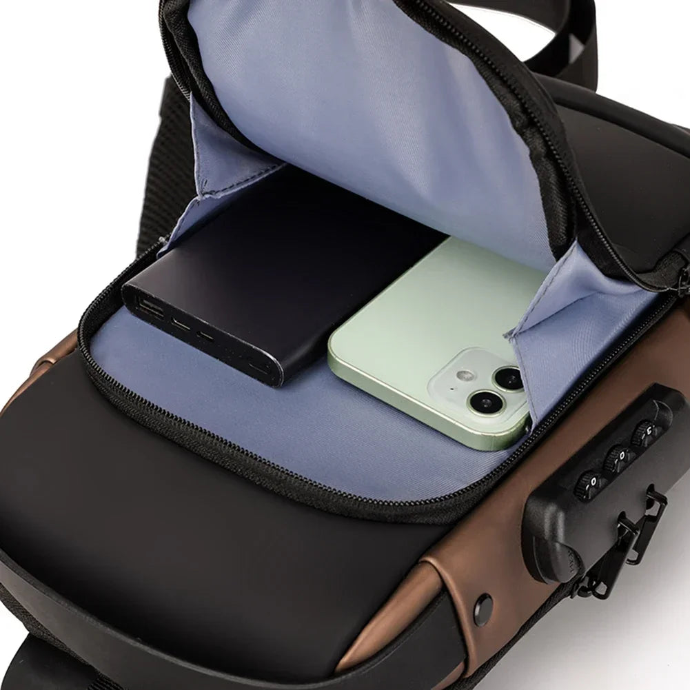 USB Shoulder Bag Crossbody Travel Sling Pack Messenger Multifunction Designer Anti-theft Pack Chest Bag Male Luxury Brand Men