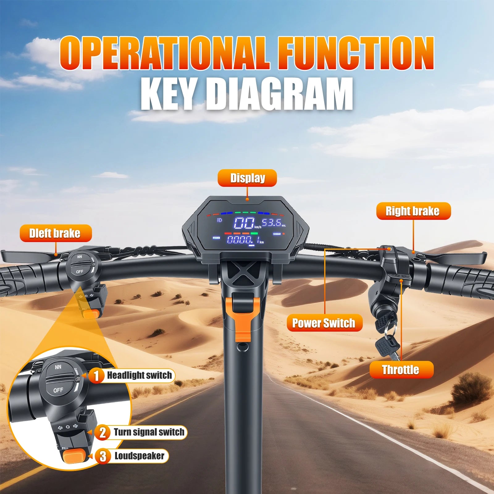 1200W Motor, Folding E-Scooter
