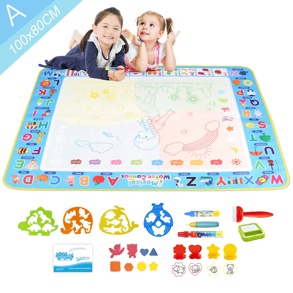 Coolplay Water Doodle Coloring Drawing Mat with Reusable Magic Pens