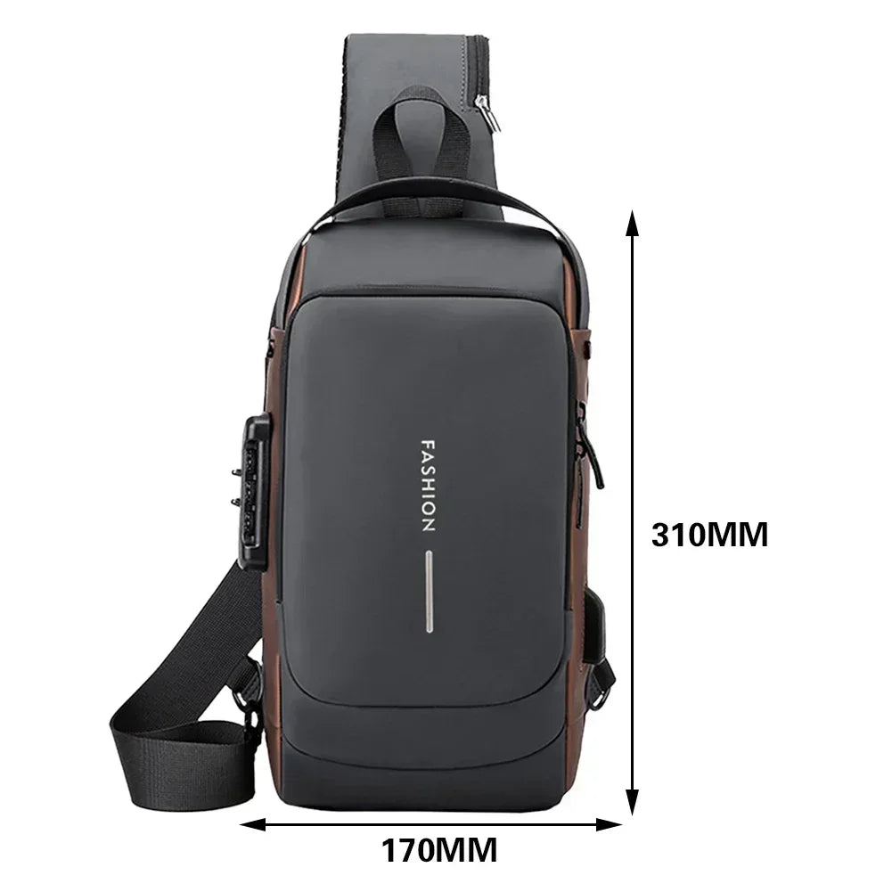 USB Shoulder Bag Crossbody Travel Sling Pack Messenger Multifunction Designer Anti-theft Pack Chest Bag Male Luxury Brand Men