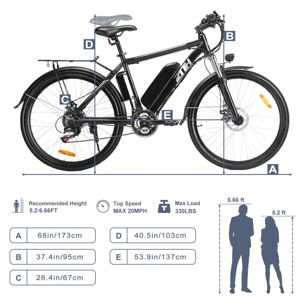 【1 Year Warranty】ZNH 1000W Electric Bike for Adults, 26 inch Electric Mountain Bike with 48V Battery,50Miles 20MPH Ebike,UL 2849