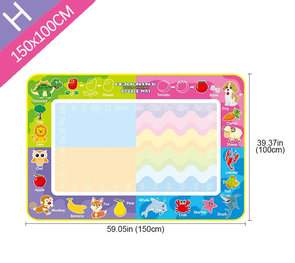 Coolplay Water Doodle Coloring Drawing Mat with Reusable Magic Pens