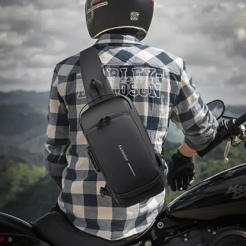 USB Shoulder Bag Crossbody Travel Sling Pack Messenger Multifunction Designer Anti-theft Pack Chest Bag Male Luxury Brand Men