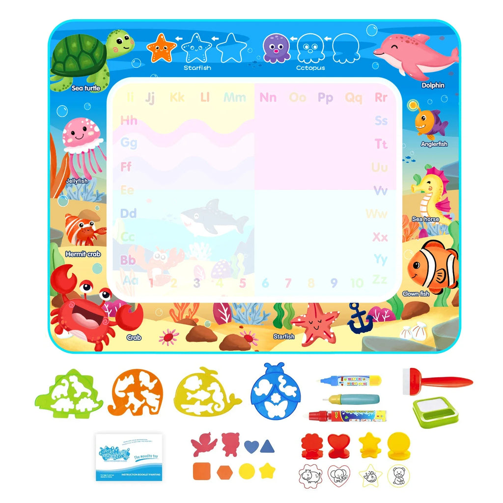 Coolplay Water Doodle Coloring Drawing Mat with Reusable Magic Pens