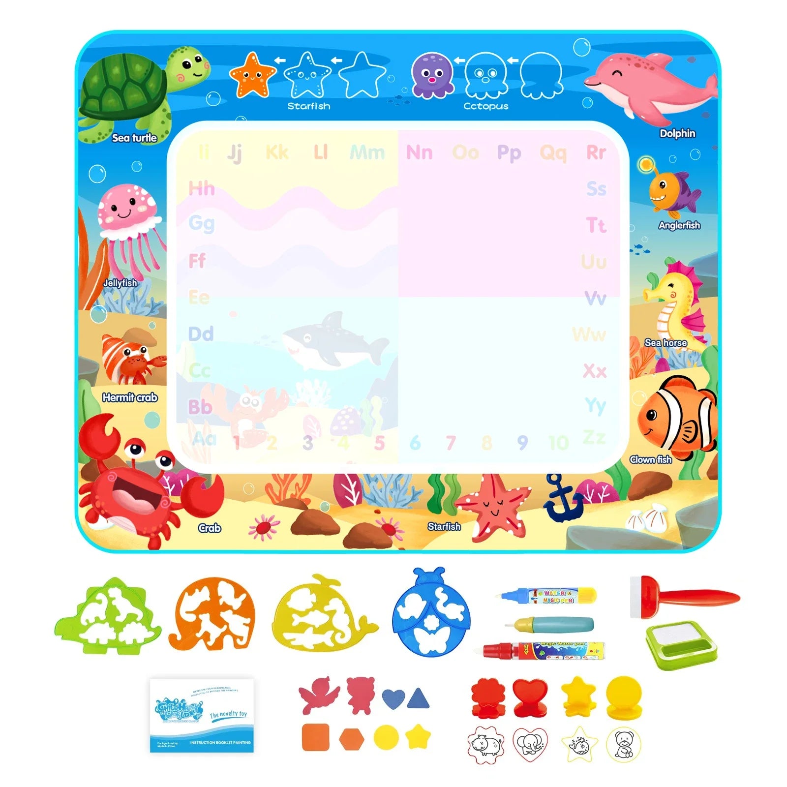 Coolplay Water Doodle Coloring Drawing Mat with Reusable Magic Pens