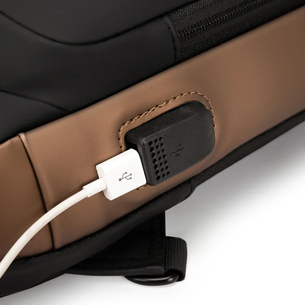 USB Shoulder Bag Crossbody Travel Sling Pack Messenger Multifunction Designer Anti-theft Pack Chest Bag Male Luxury Brand Men