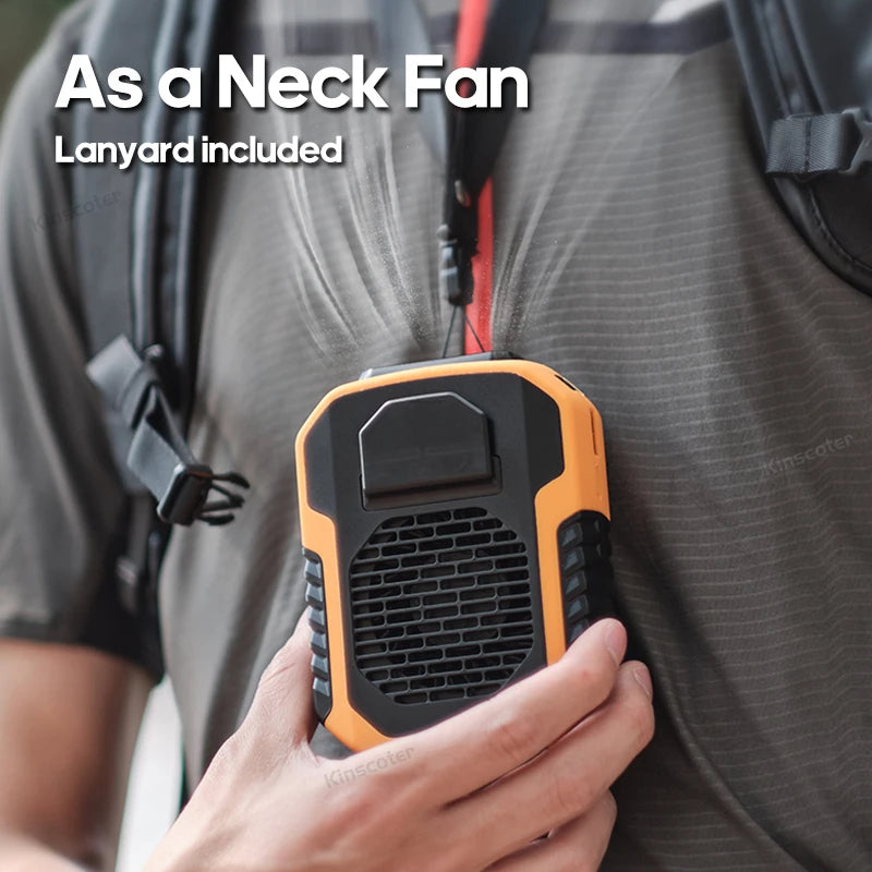 Kinscoter Hanging Neck/Waist Fan USB Mini Rechargeable Fan