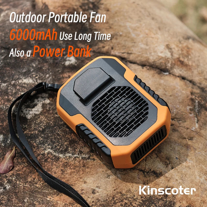 Kinscoter Hanging Neck/Waist Fan USB Mini Rechargeable Fan