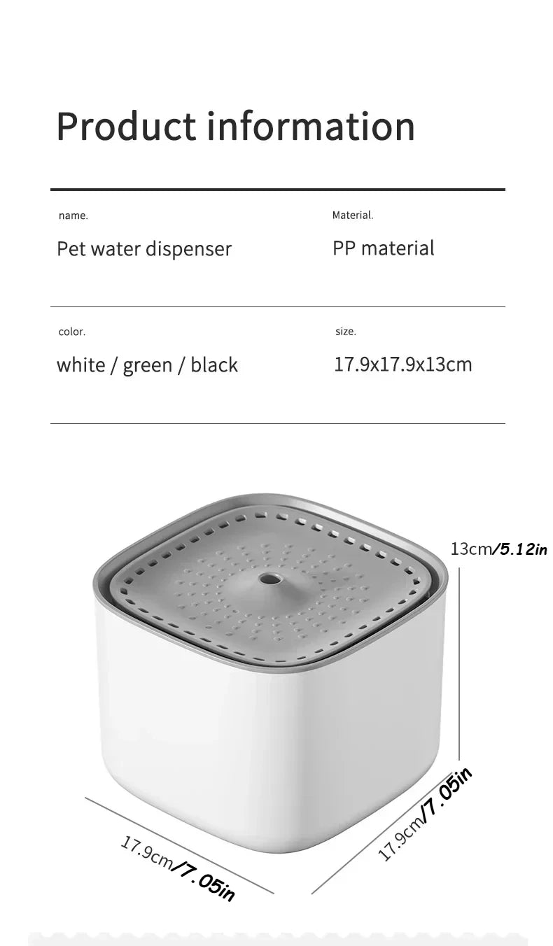Automatic Pet Drinking Fountain Large Capacity USB Electric Silent Filter