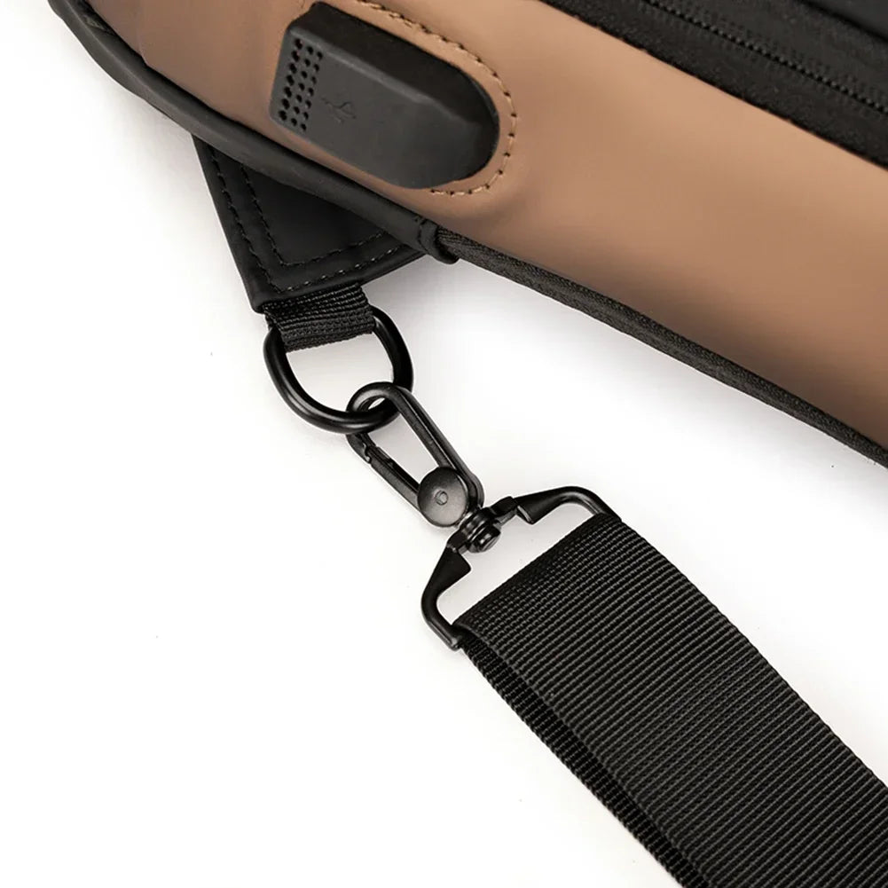 USB Shoulder Bag Crossbody Travel Sling Pack Messenger Multifunction Designer Anti-theft Pack Chest Bag Male Luxury Brand Men