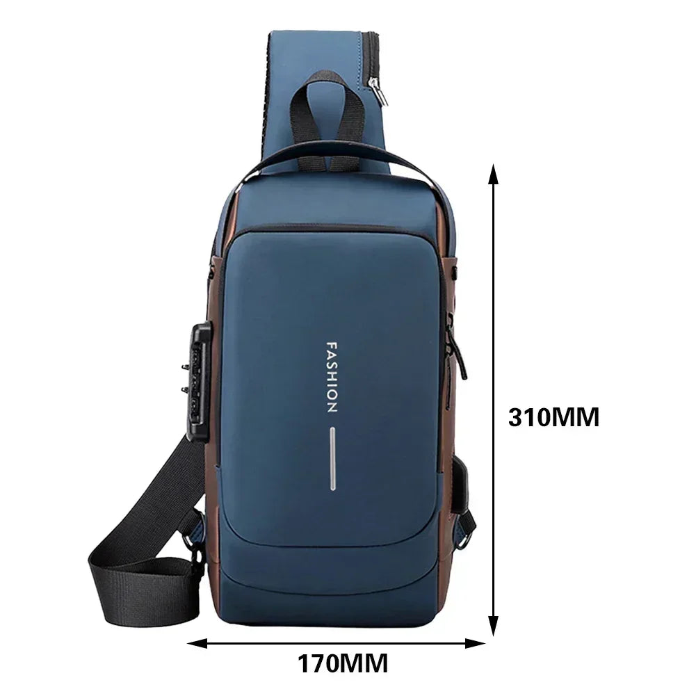 USB Shoulder Bag Crossbody Travel Sling Pack Messenger Multifunction Designer Anti-theft Pack Chest Bag Male Luxury Brand Men