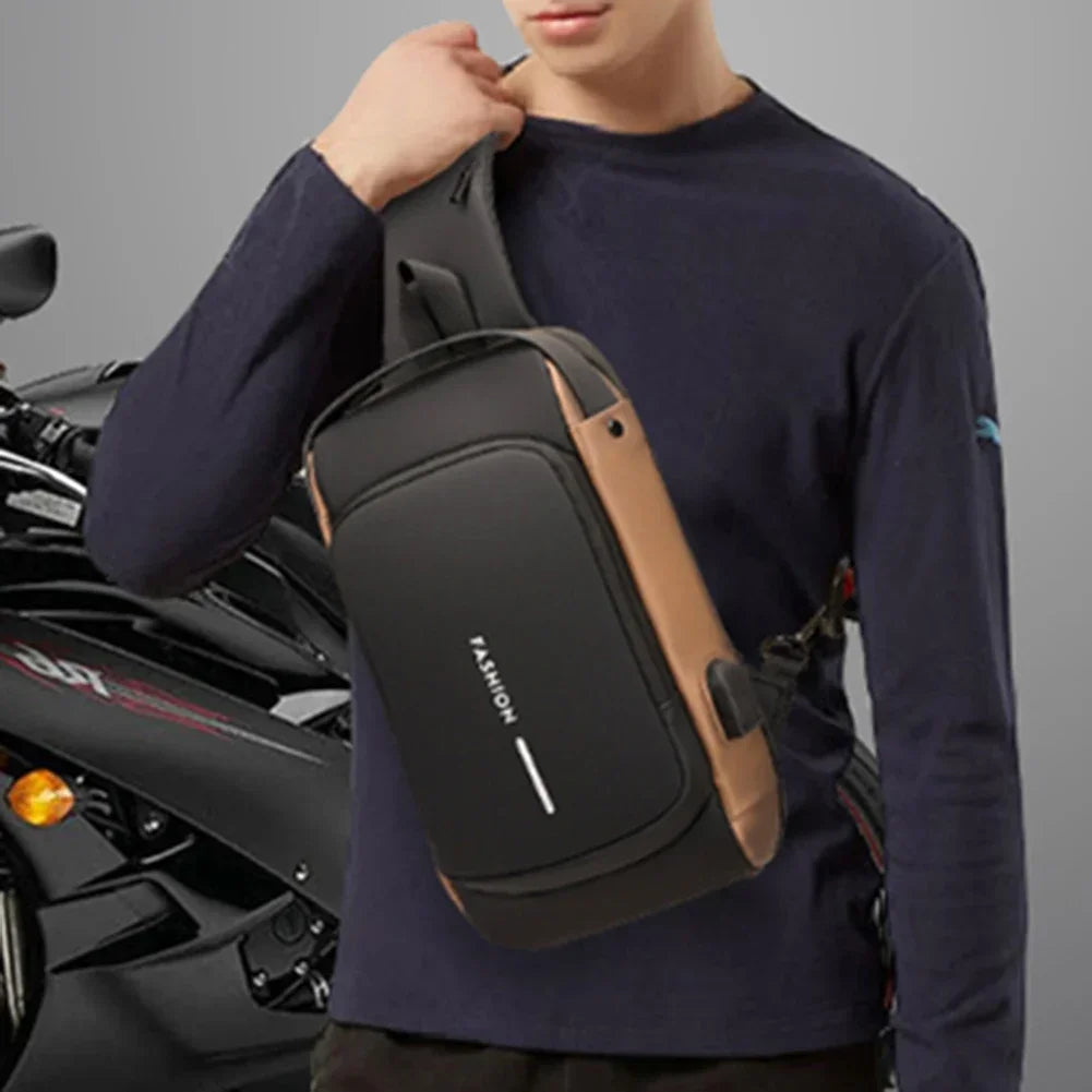 USB Shoulder Bag Crossbody Travel Sling Pack Messenger Multifunction Designer Anti-theft Pack Chest Bag Male Luxury Brand Men