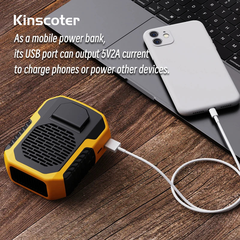Kinscoter Hanging Neck/Waist Fan USB Mini Rechargeable Fan