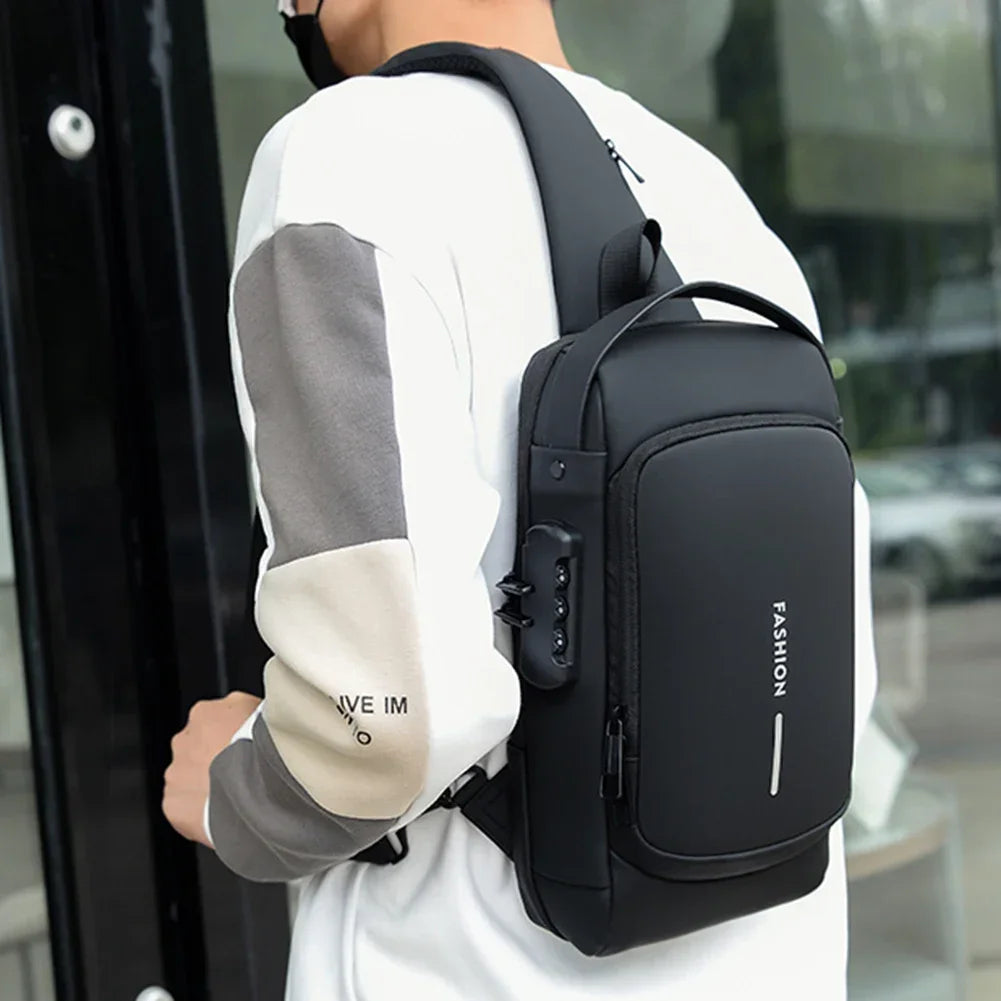 USB Shoulder Bag Crossbody Travel Sling Pack Messenger Multifunction Designer Anti-theft Pack Chest Bag Male Luxury Brand Men