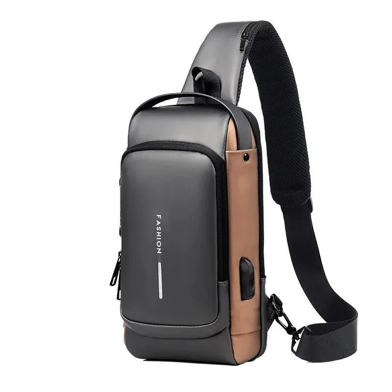 USB Shoulder Bag Crossbody Travel Sling Pack Messenger Multifunction Designer Anti-theft Pack Chest Bag Male Luxury Brand Men