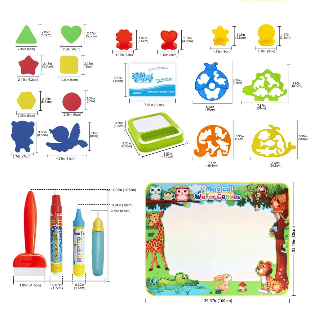 Coolplay Water Doodle Coloring Drawing Mat with Reusable Magic Pens
