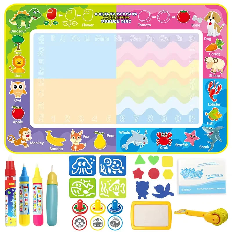Coolplay Water Doodle Coloring Drawing Mat with Reusable Magic Pens