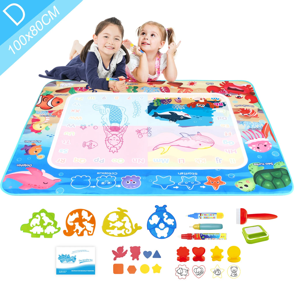 Coolplay Water Doodle Coloring Drawing Mat with Reusable Magic Pens