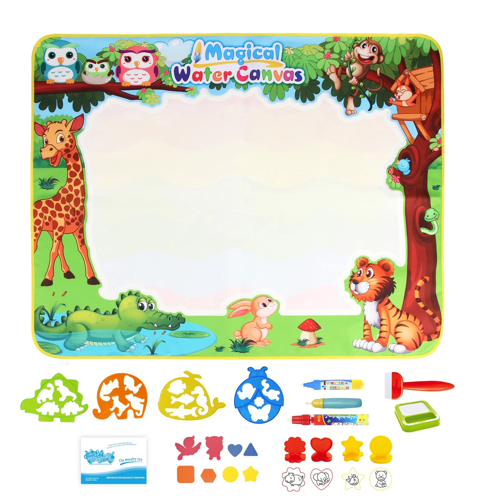 Coolplay Water Doodle Coloring Drawing Mat with Reusable Magic Pens