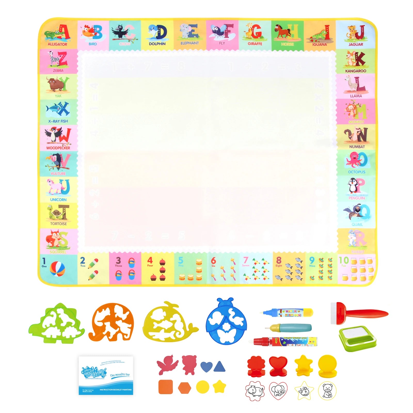 Coolplay Water Doodle Coloring Drawing Mat with Reusable Magic Pens