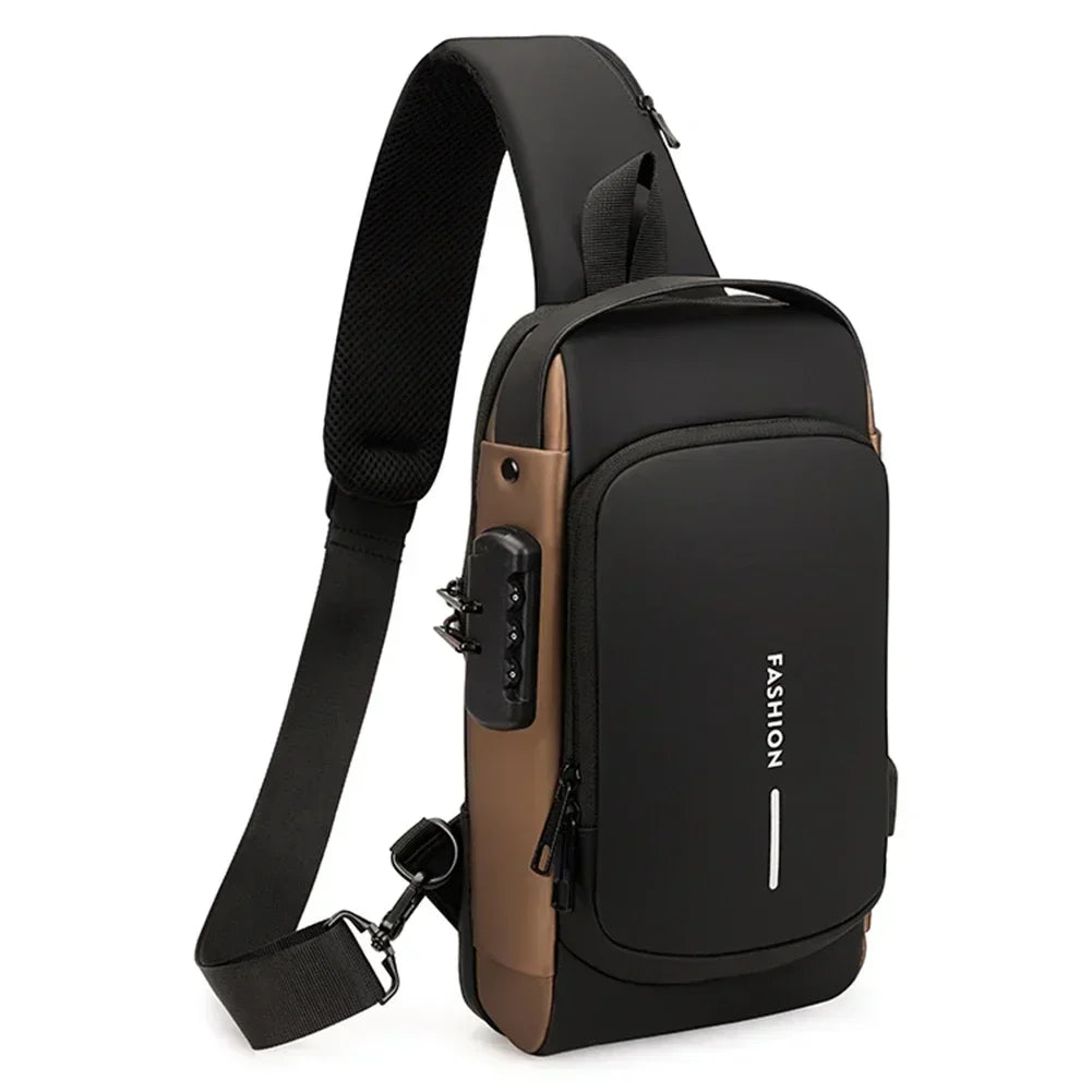 USB Shoulder Bag Crossbody Travel Sling Pack Messenger Multifunction Designer Anti-theft Pack Chest Bag Male Luxury Brand Men