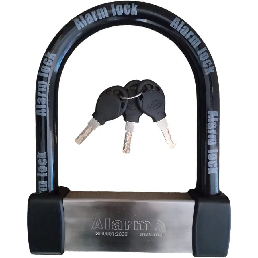 Heavy Duty Anti Theft Alarm U Lock 16mm Stainless Steel with 3 Keys Weatherproof Design