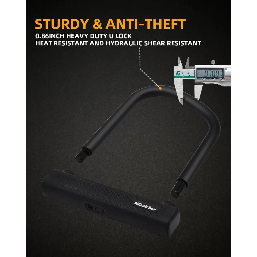 AntiTheft 18mm U Lock and 3 Keys for Secure Protection