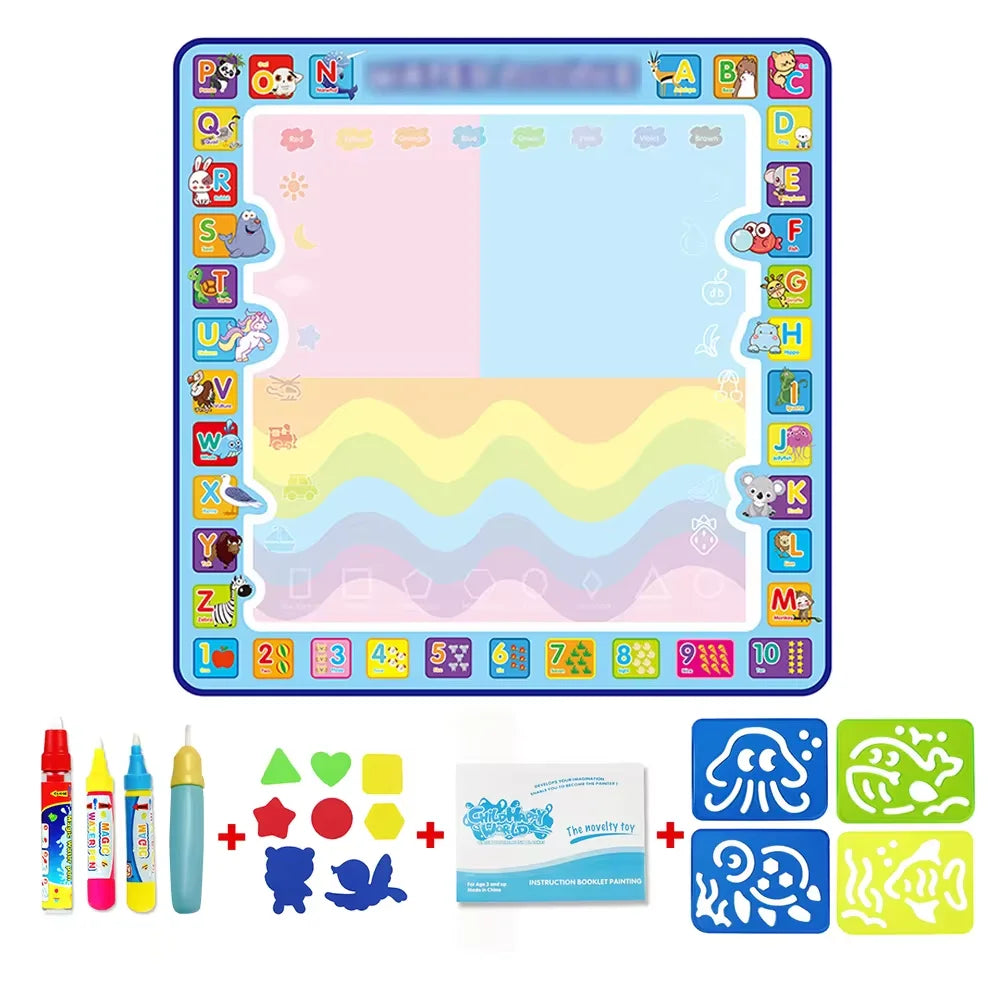 Coolplay Water Doodle Coloring Drawing Mat with Reusable Magic Pens